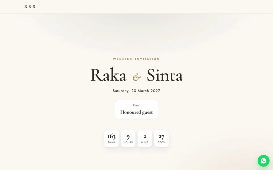 Wedding Invitation Website Template — Lite: desktop preview