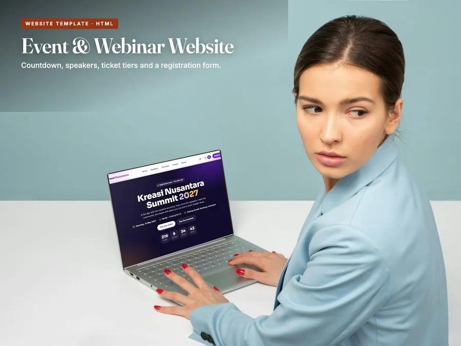 Event and webinar template preview