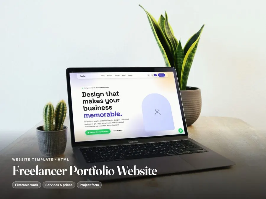 Freelancer portfolio template preview