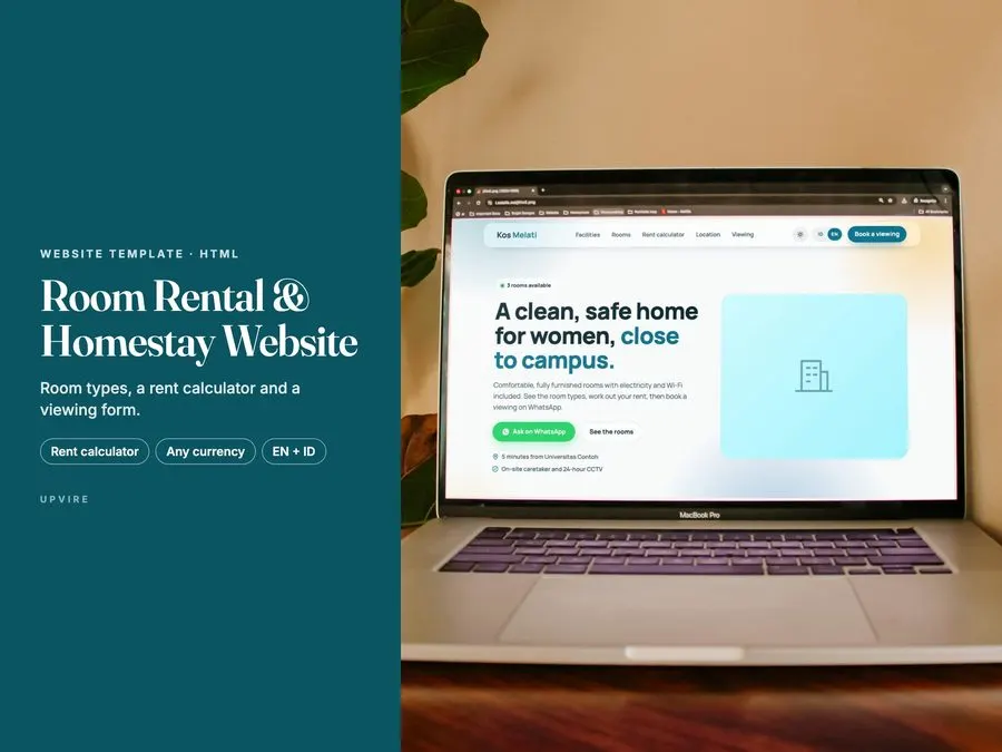 Rental and homestay template preview