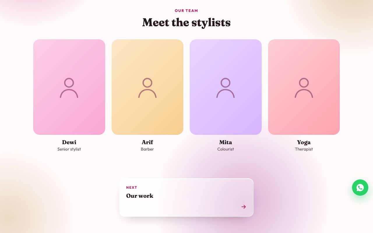 Profiles of four team members.