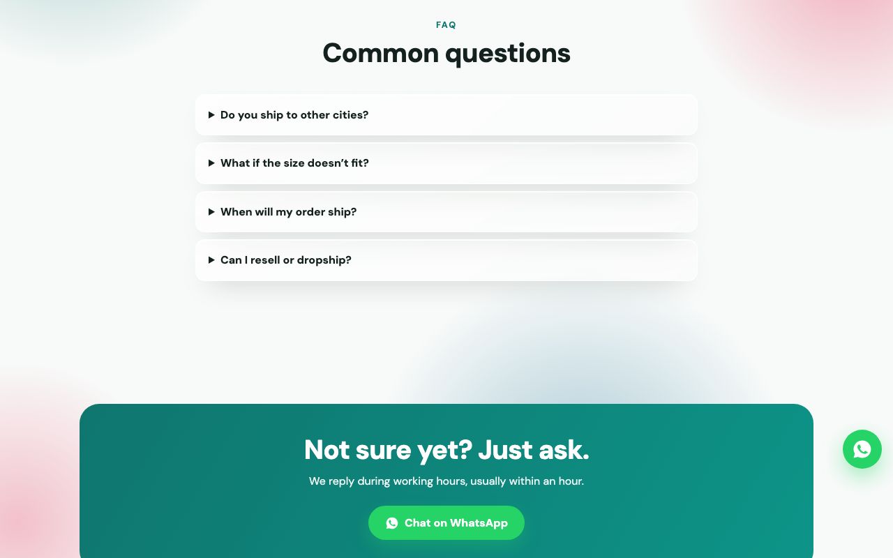 The FAQ section.